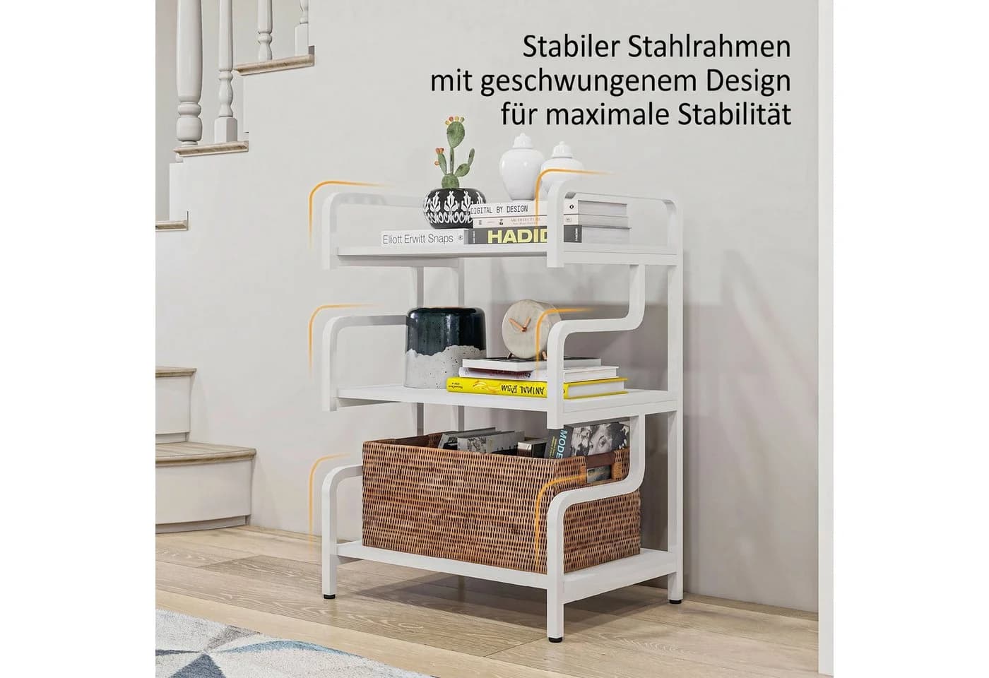 HOMCOM Regaleinsatz Druckertisch Weiß 3 Ebenen Stahlrahmen - Bild 5