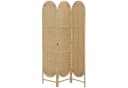 HOMCOM Paravent Freistehend 3-teilig Beige Papierseil Kiefernholz Bild 1