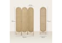 HOMCOM Paravent Freistehend 3-teilig Beige Papierseil Kiefernholz Bild 3