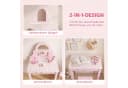 AIYAPLAY Kinderschminktisch 2-in-1 mit Hocker Rosa Bild 4