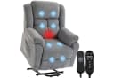 HOMCOM Elektrischer Relaxsessel mit Aufstehhilfe, Massage & Lendenwärme Grau Bild 1