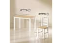 HOMCOM Essgruppe 5-tlg. Esstisch mit 4 Stühlen Massivholz Beige/Weiß Bild 3