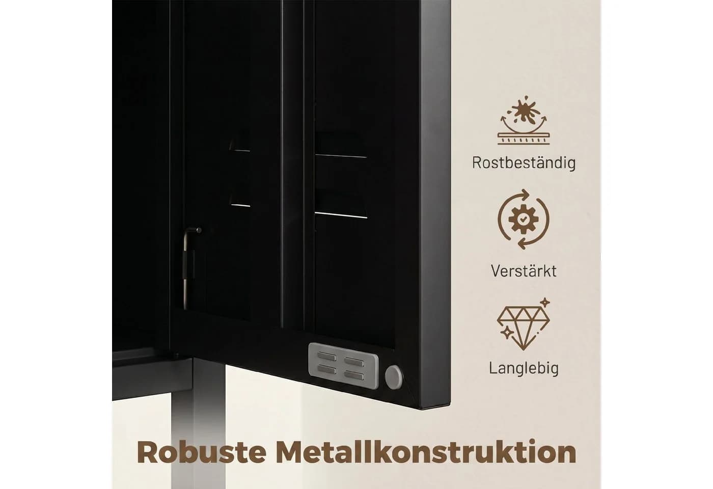 HOMCOM Kleiderschrank Metallschrank Schwarz Metall - Bild 4