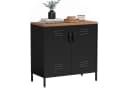 HOMCOM Sideboard Industrieller Aktenschrank mit 2 Türen Schwarz/Braun Bild 1