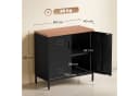 HOMCOM Sideboard Industrieller Aktenschrank mit 2 Türen Schwarz/Braun Bild 3