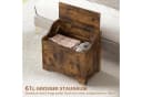 HOMCOM Aufbewahrungstruhe mit Deckel 61L Stauraum Rustikal-Braun Bild 4