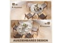 HOMCOM Ausziehbarer Esstisch Oval Grau Stahl Bild 4