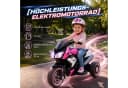 HOMCOM Elektro-Kindermotorrad Rosa/Weiß mit Musik & Licht Bild 4