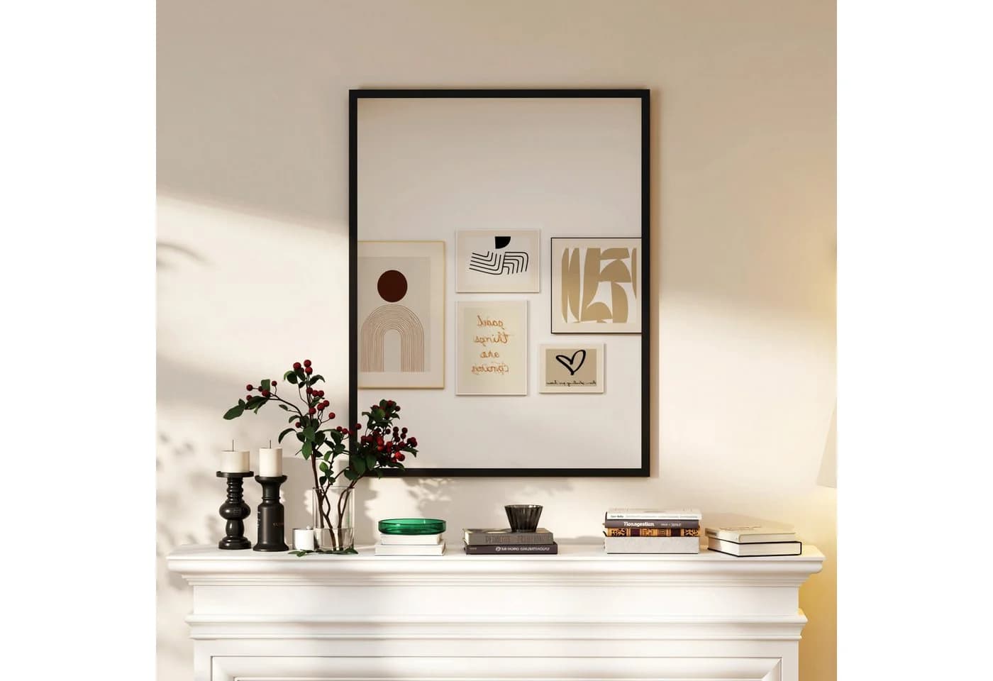 HOMCOM Wandspiegel Rechteckig Schwarz 70 x 90 cm - Bild 2