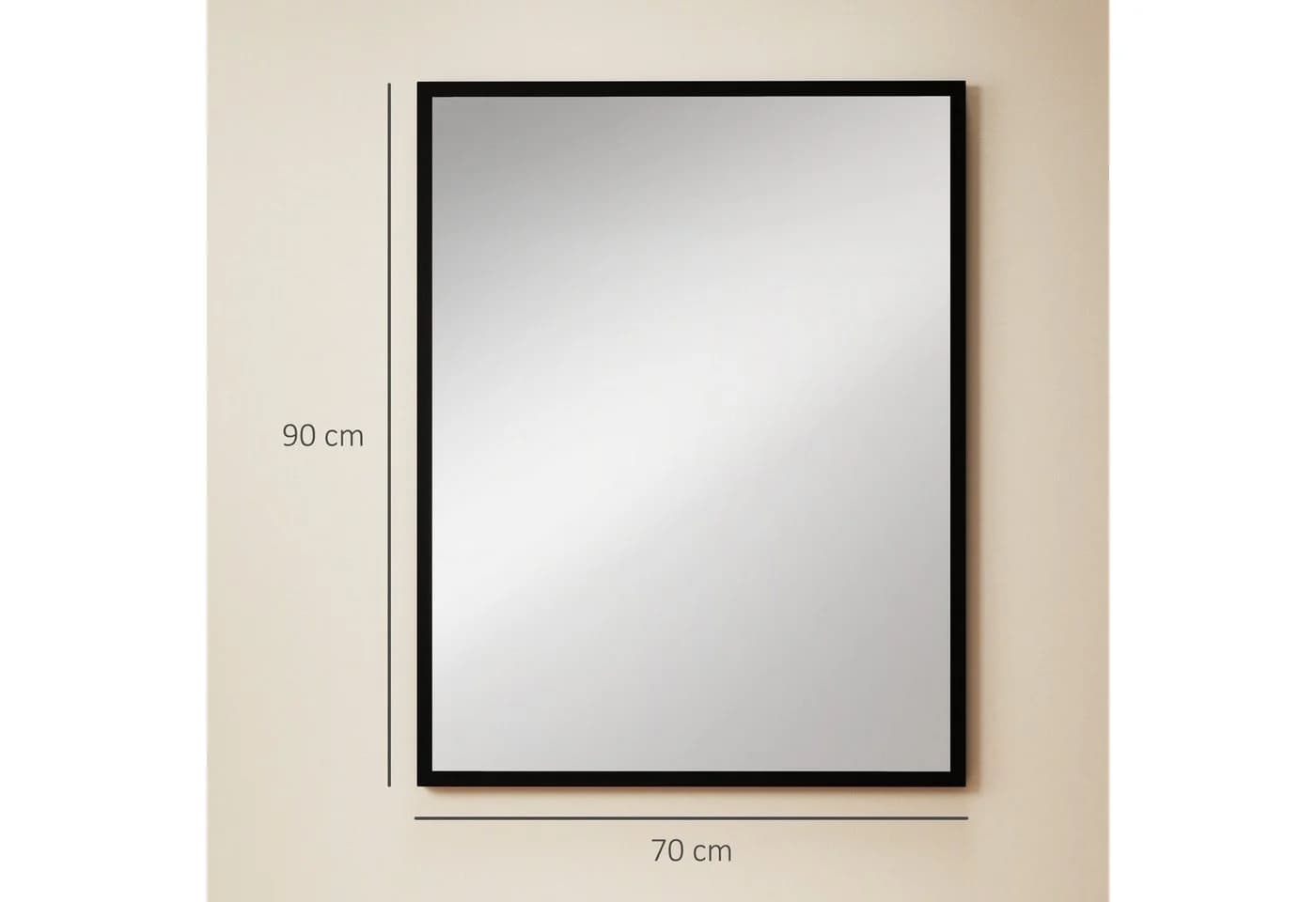 HOMCOM Wandspiegel Rechteckig Schwarz 70 x 90 cm - Bild 3