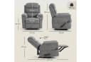 HOMCOM Massagesessel Grau mit Liegefunktion und Massage Bild 3