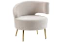 HOMCOM Relaxsessel Loungesessel Chenille-Optik Goldene Stahlbeine Cremeweiß Bild 1