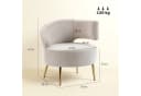 HOMCOM Relaxsessel Loungesessel Chenille-Optik Goldene Stahlbeine Cremeweiß Bild 3