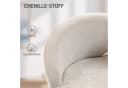 HOMCOM Relaxsessel Loungesessel Chenille-Optik Goldene Stahlbeine Cremeweiß Bild 5