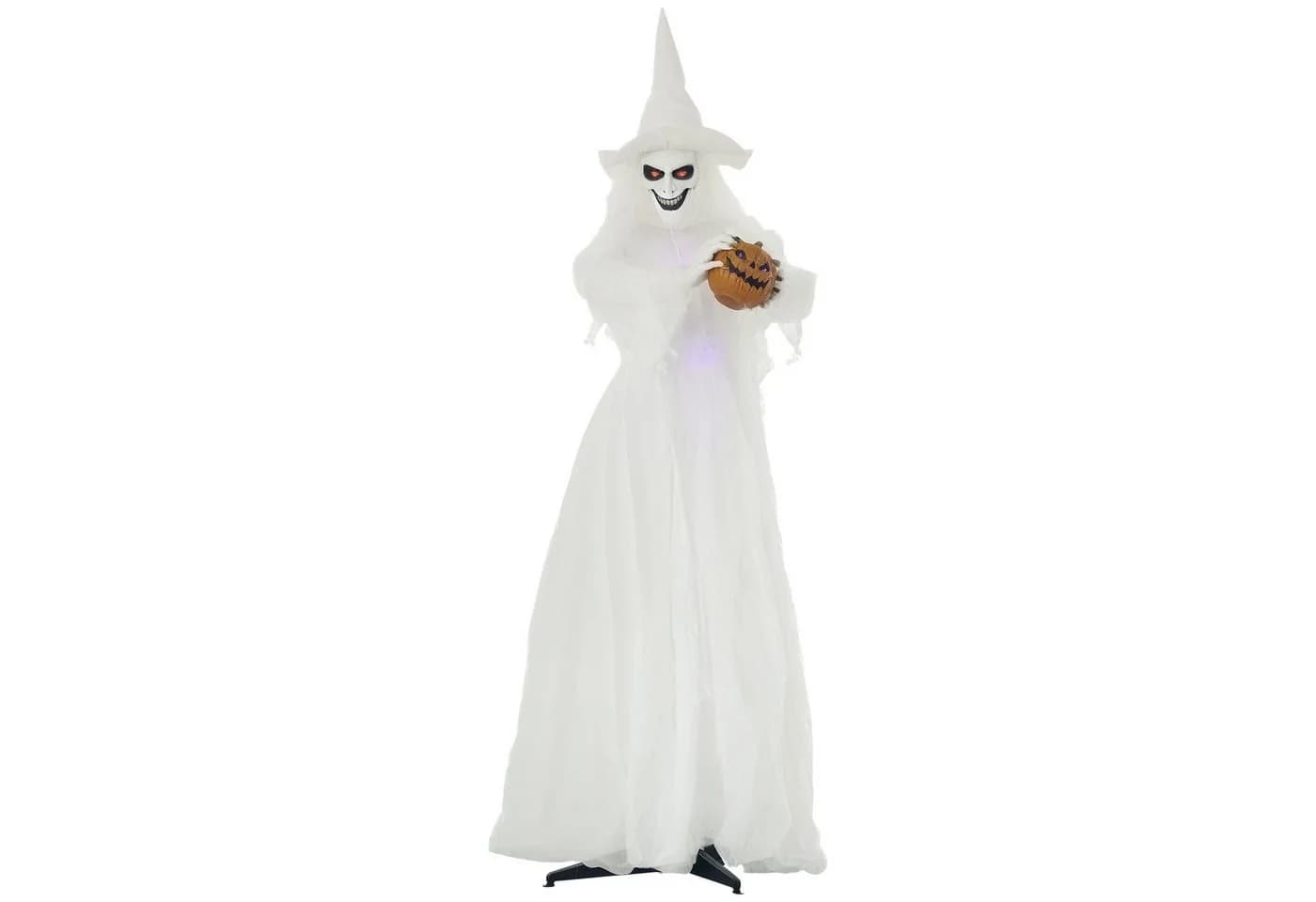 Outsunny Halloween Hexe Dekofigur mit leuchtenden Augen und Körperlicht