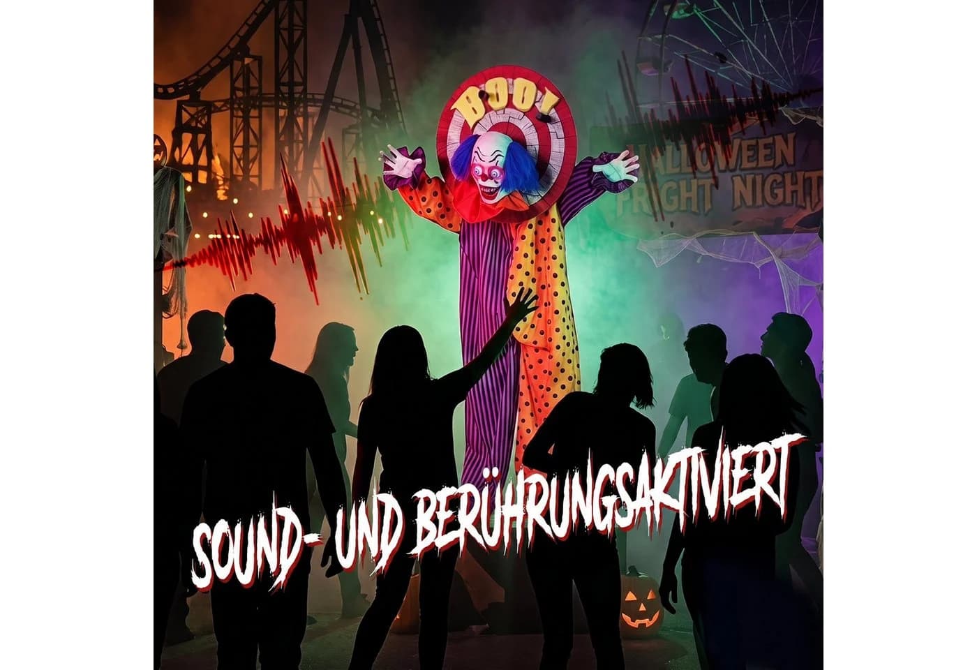HOMCOM Animierter Zirkusclown Dekofigur Halloween Bunt - Bild 5