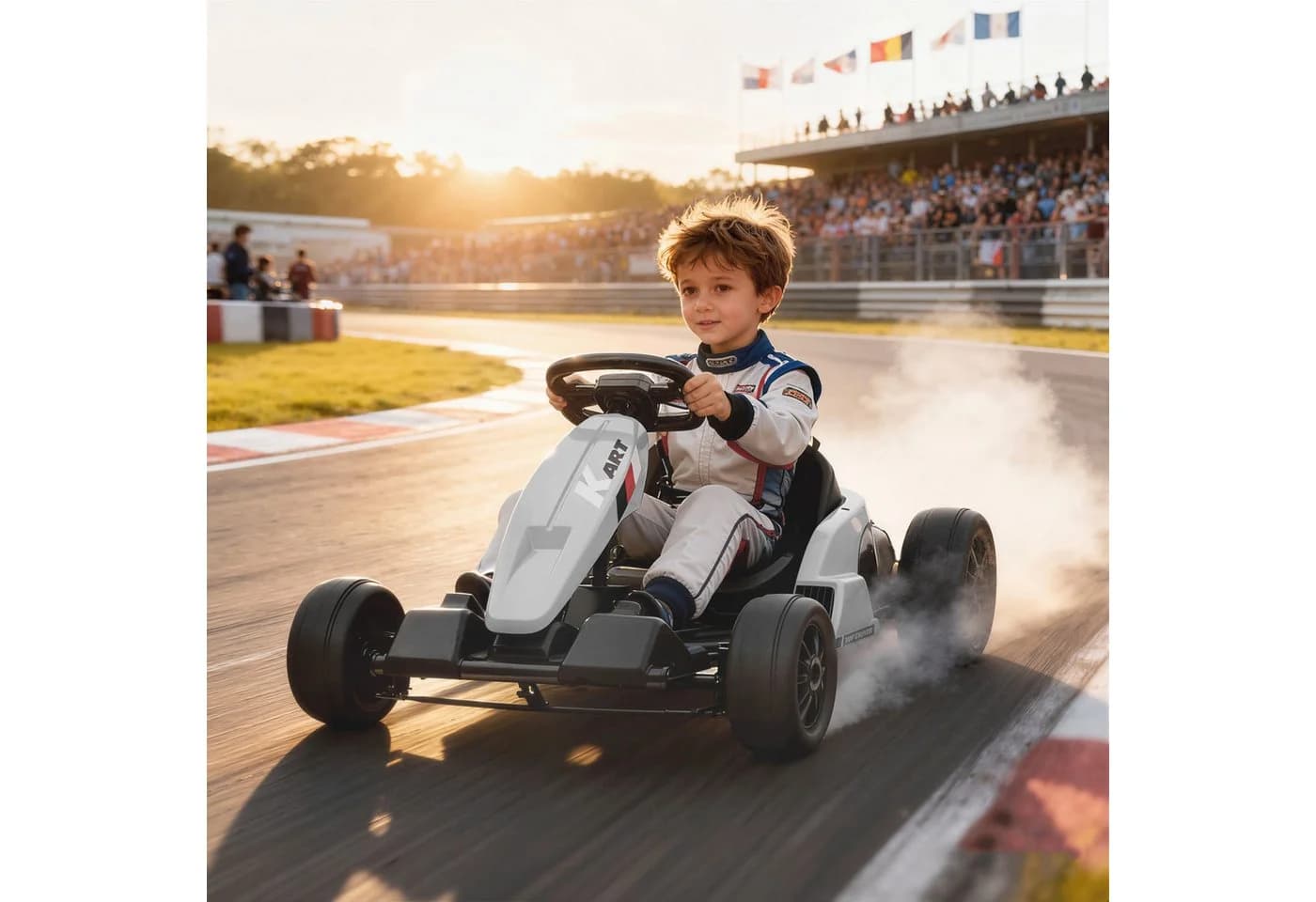 AIYAPLAY Elektro-Kinderauto Weiß mit verstellbarem Sitz