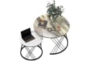 HOMCOM Couchtisch Runder Satztisch 2-tlg. Grau Metallrahmen Marmor-Look Bild 1