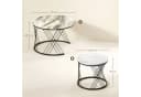 HOMCOM Couchtisch Runder Satztisch 2-tlg. Grau Metallrahmen Marmor-Look Bild 3
