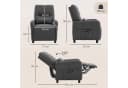 HOMCOM Massagesessel Relaxsessel mit Liegefunktion & 8-Punkt-Vibration Grau Bild 3