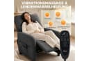 HOMCOM Massagesessel Relaxsessel mit Liegefunktion & 8-Punkt-Vibration Grau Bild 4
