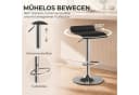 HOMCOM Barhocker höhenverstellbar Schwarz Silber 360° drehbar Bild 4
