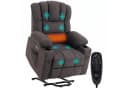 HOMCOM Relaxsessel mit Aufstehhilfe, Massage & Wärme grau Bild 1