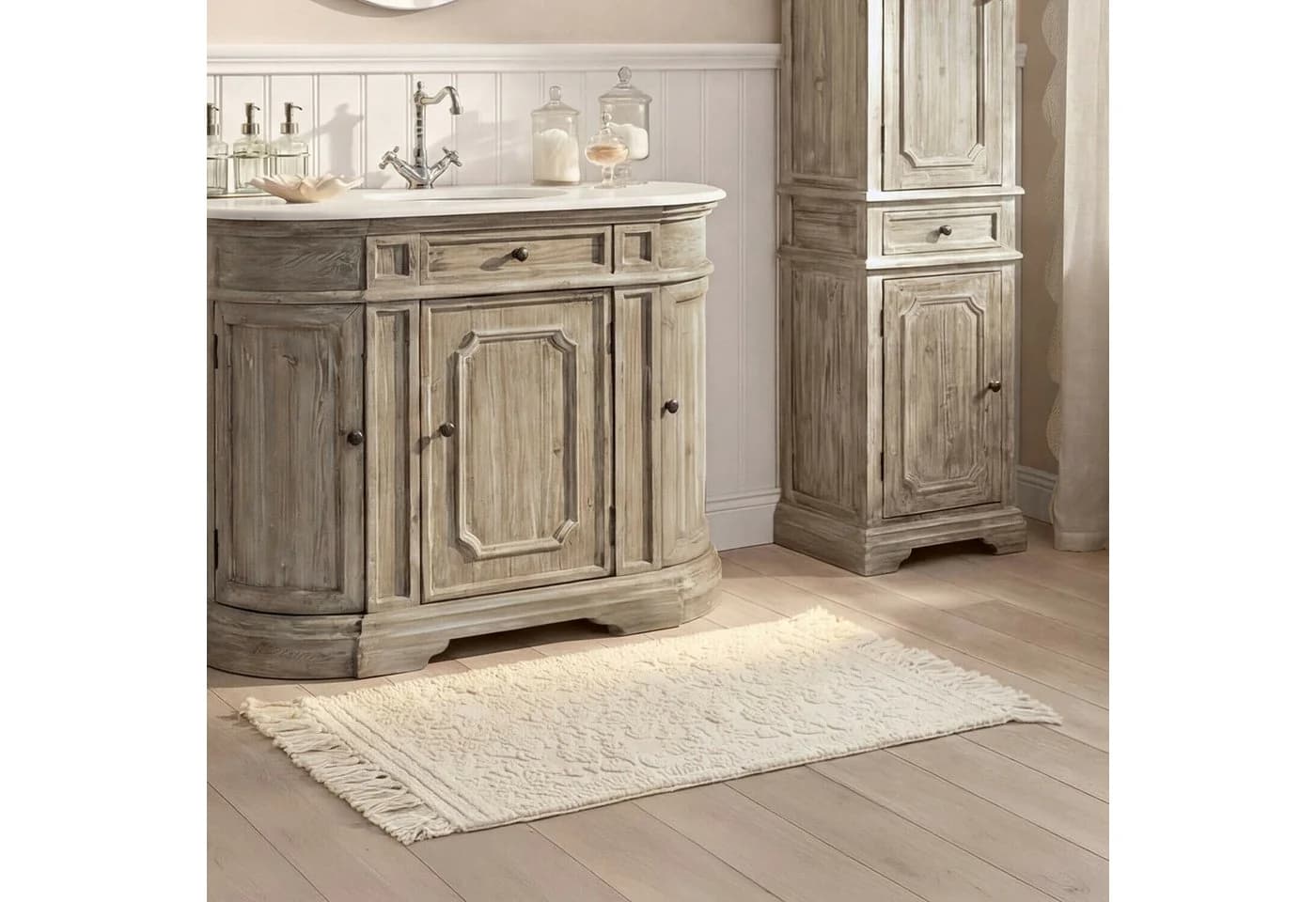 Mirabeau Badematte Dolcin Weiß 100% Baumwolle