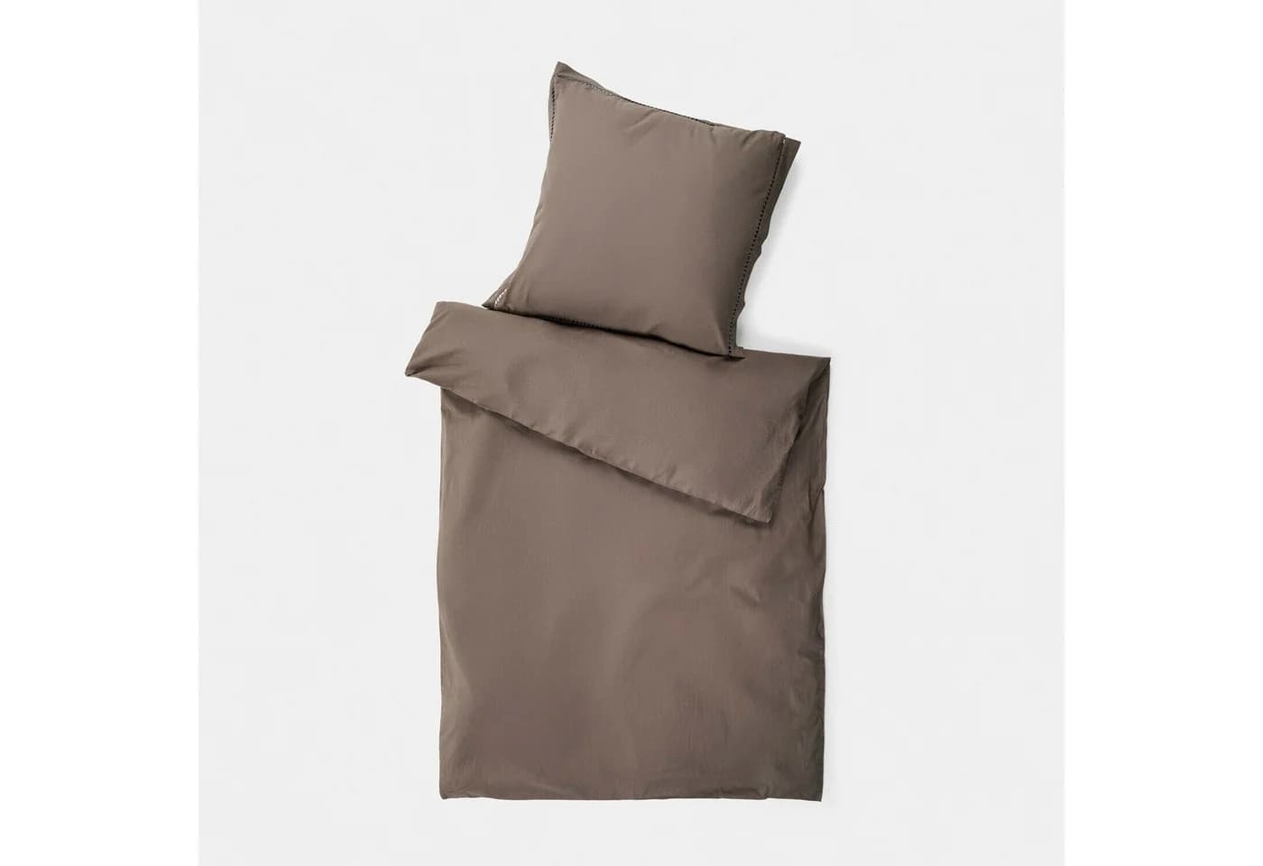 Mirabeau Bettwäsche Belvero dunkelbraun 100% Baumwolle mit Hohlsaumstickerei - Bild 2