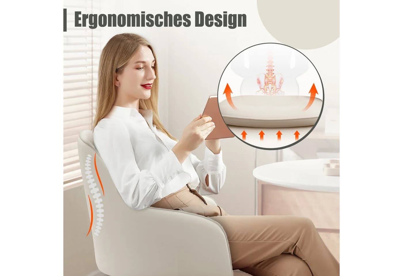 Adormii Bürostuhl mit Armlehnen, Samt, höhenverstellbar, grau/grün
