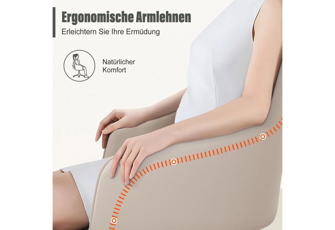 Adormii Bürostuhl mit Armlehnen, Samt, höhenverstellbar, grau/grün - Bild 5