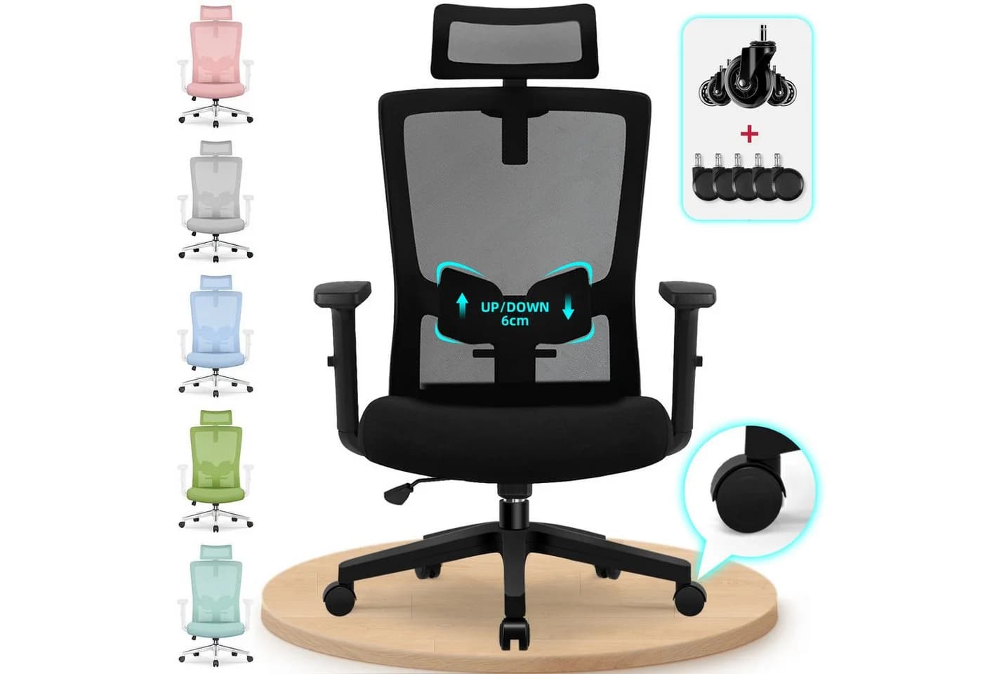 Adormii Ergonomischer Bürostuhl mit verstellbarer Lendenstütze & Netzrückenlehne - Bild 2