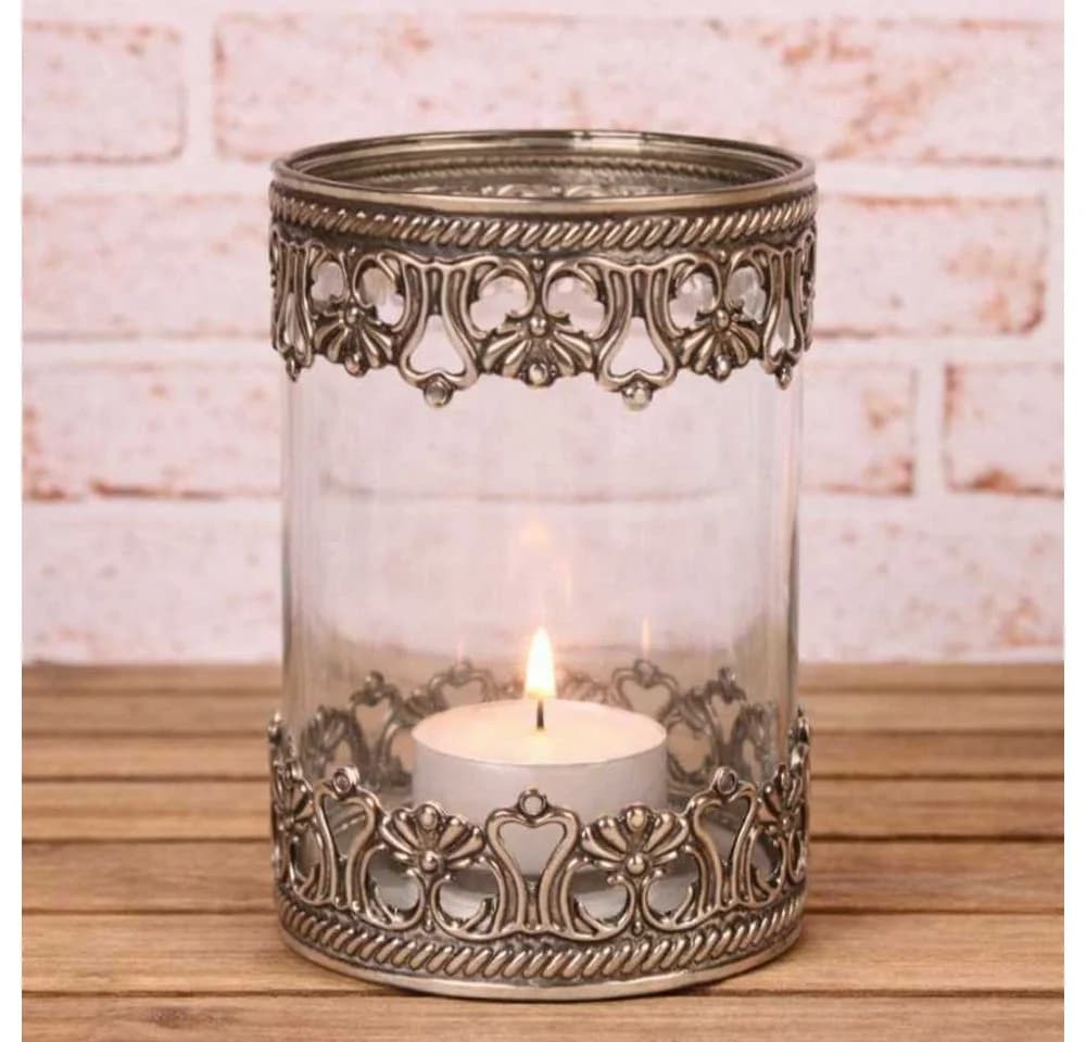 AltoBelli Teelichthalter Amalfi Glas mit Metall Verzierungen - Bild 2