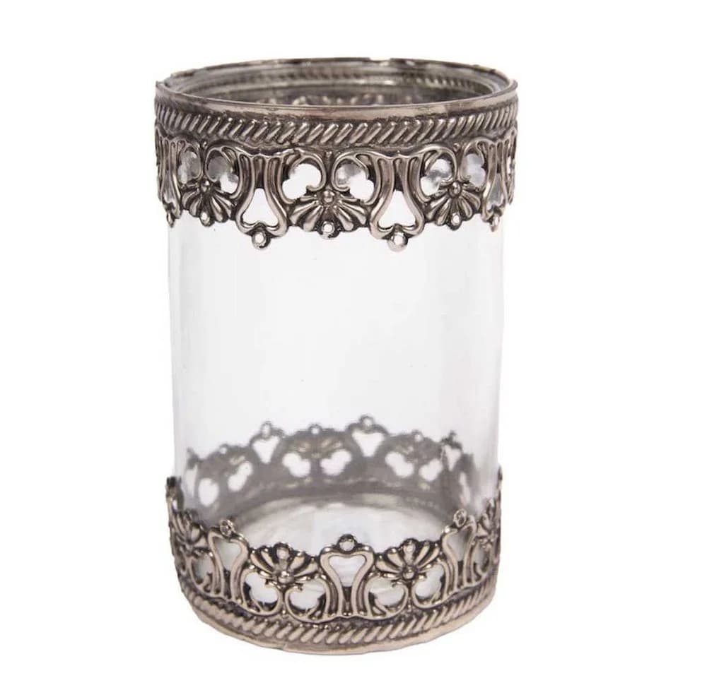 AltoBelli Teelichthalter Amalfi Glas mit Metall Verzierungen - Bild 3