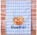 AltoBelli Geschirrtuch Oktoberfest Weiß Blau O'Zapft Is! mit Brezel Bild 2