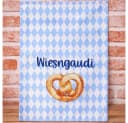 AltoBelli Geschirrtuch Oktoberfest Wiesngaudi Weiß Blau mit Brezel Bild 2