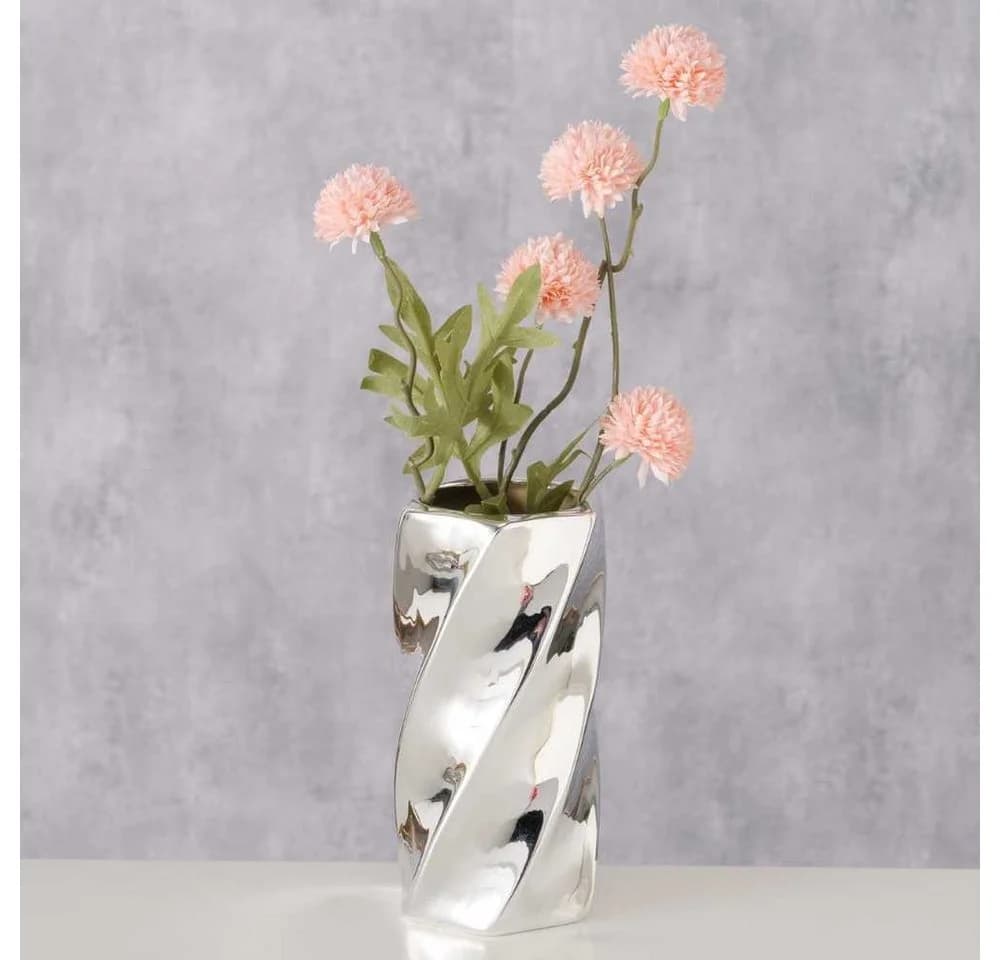 AltoBelli Vase LOUISA Silber Keramik Dekovase - Bild 3