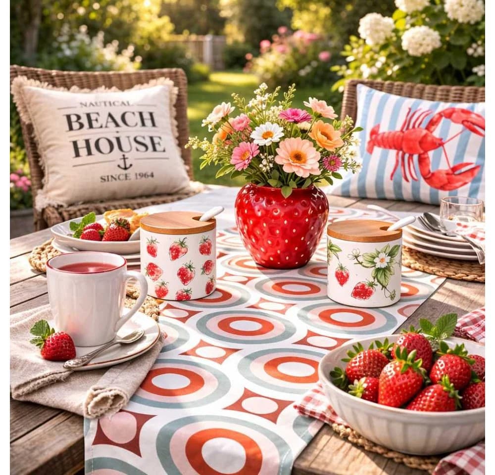 AltoBelli Keramikvase Berry Erdbeer-Design Rot - Bild 4