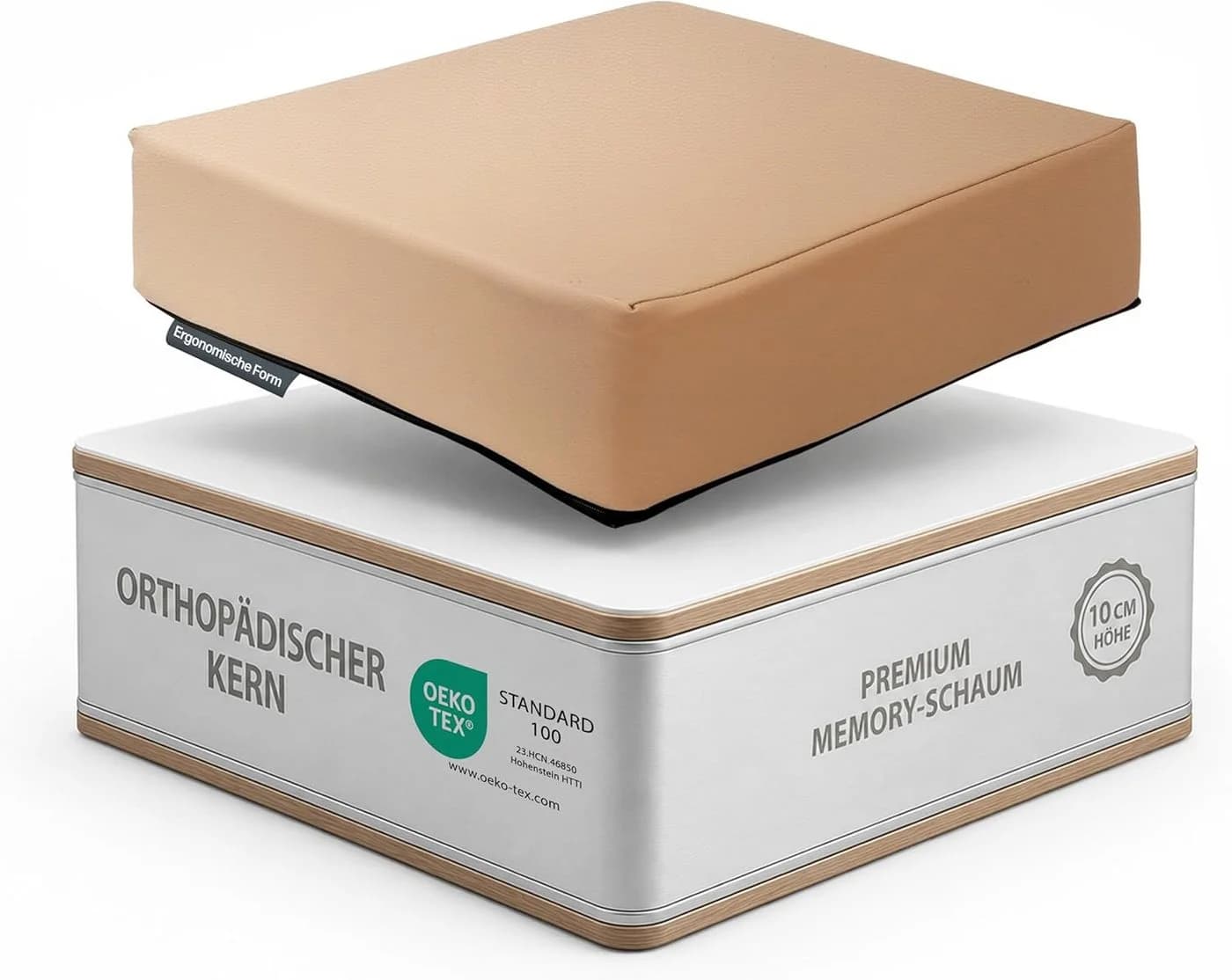 Stoffschmiede Sitzkissen Orthopädisch Kunstleder Braun - Bild 2