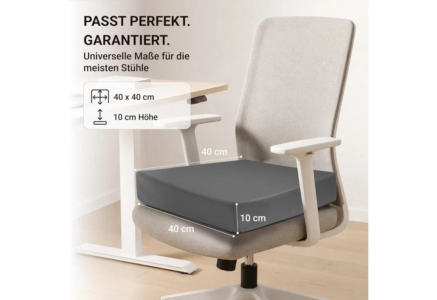 Stoffschmiede Sitzkissen Orthopädisch Kunstleder Braun - Bild 4