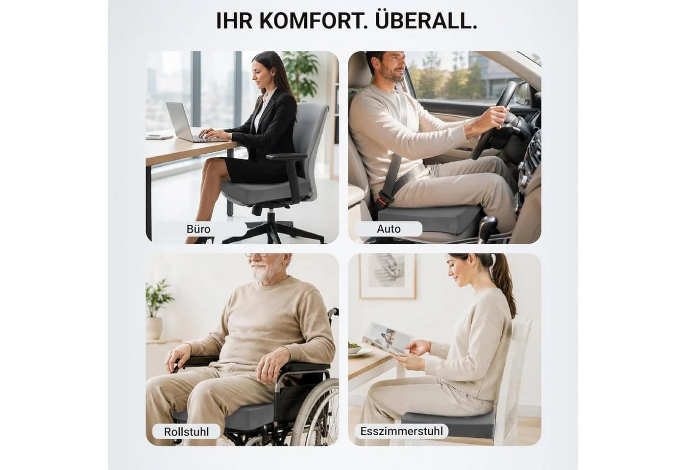 Stoffschmiede Sitzkissen Orthopädisch Kunstleder Braun - Bild 5