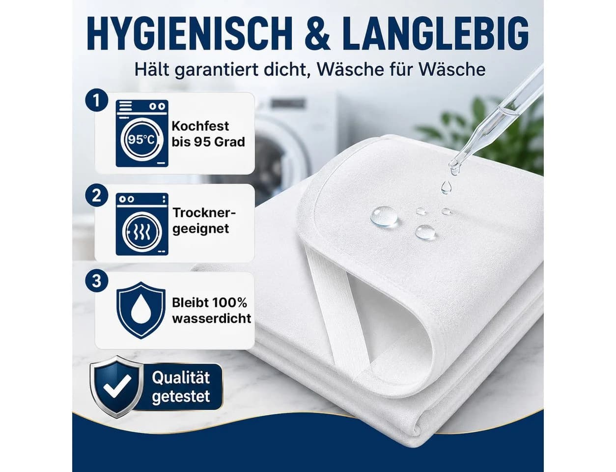Stoffschmiede Matratzenschoner wasserdicht 100% Baumwolle weiß - Bild 4