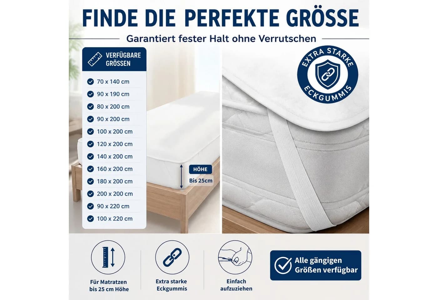 Stoffschmiede Matratzenschoner wasserdicht 100% Baumwolle weiß - Bild 5