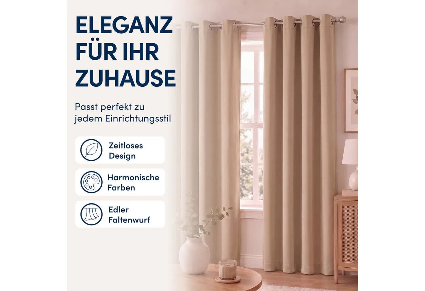 Stoffschmiede Blickdichte Gardine Braun Kräuselband & Ösen - Bild 4