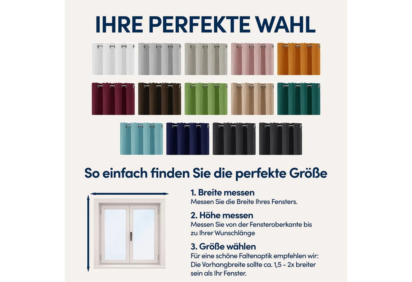 Stoffschmiede Blickdichte Gardine Braun Kräuselband & Ösen - Bild 5