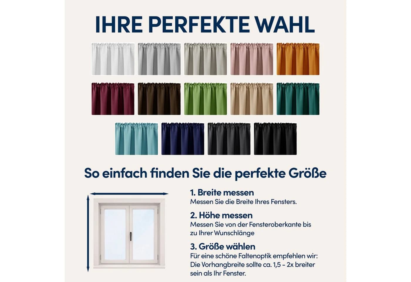 Stoffschmiede Gardine Blickdicht Weiß Kräuselband & Ösen - Bild 5