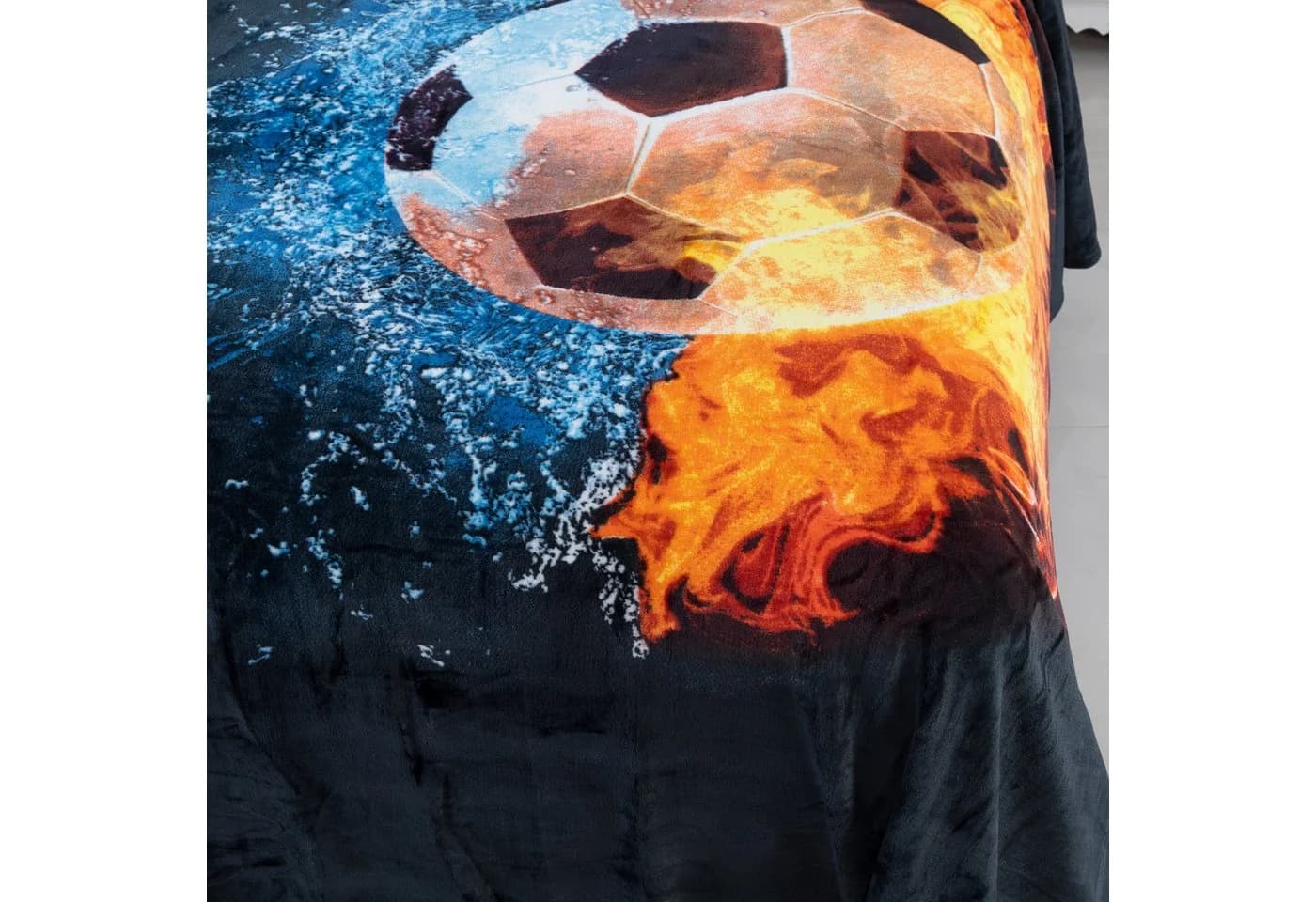 Wolle Wolldecke Fußball-Muster 150x200 cm - Bild 3