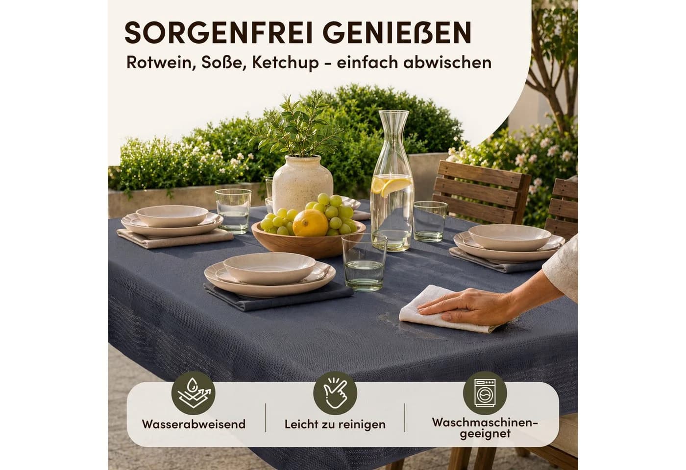 Stoffschmiede Gartentischdecke Klassisch - PVC - 7 Farben - Bild 5