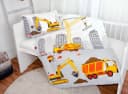 Stoffschmiede Kinderbettwäsche Baustelle 100x135cm & 40x60cm Baumwolle Bild 1
