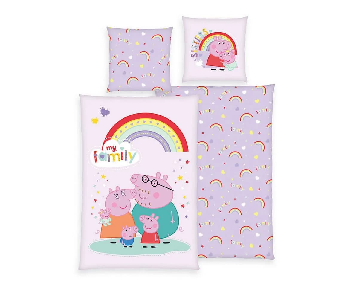Stoffschmiede Kinderbettwäsche Peppa Wutz Winterbettwäsche Flanell - Bild 2